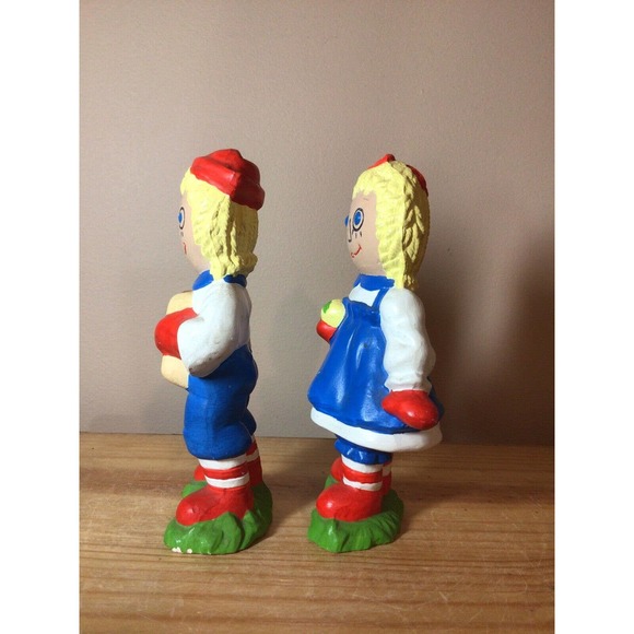 Raggedy Ann and Andy Ceramic Shelf Sitters or Book Ends Duncan Molds - Picture 4 of 10